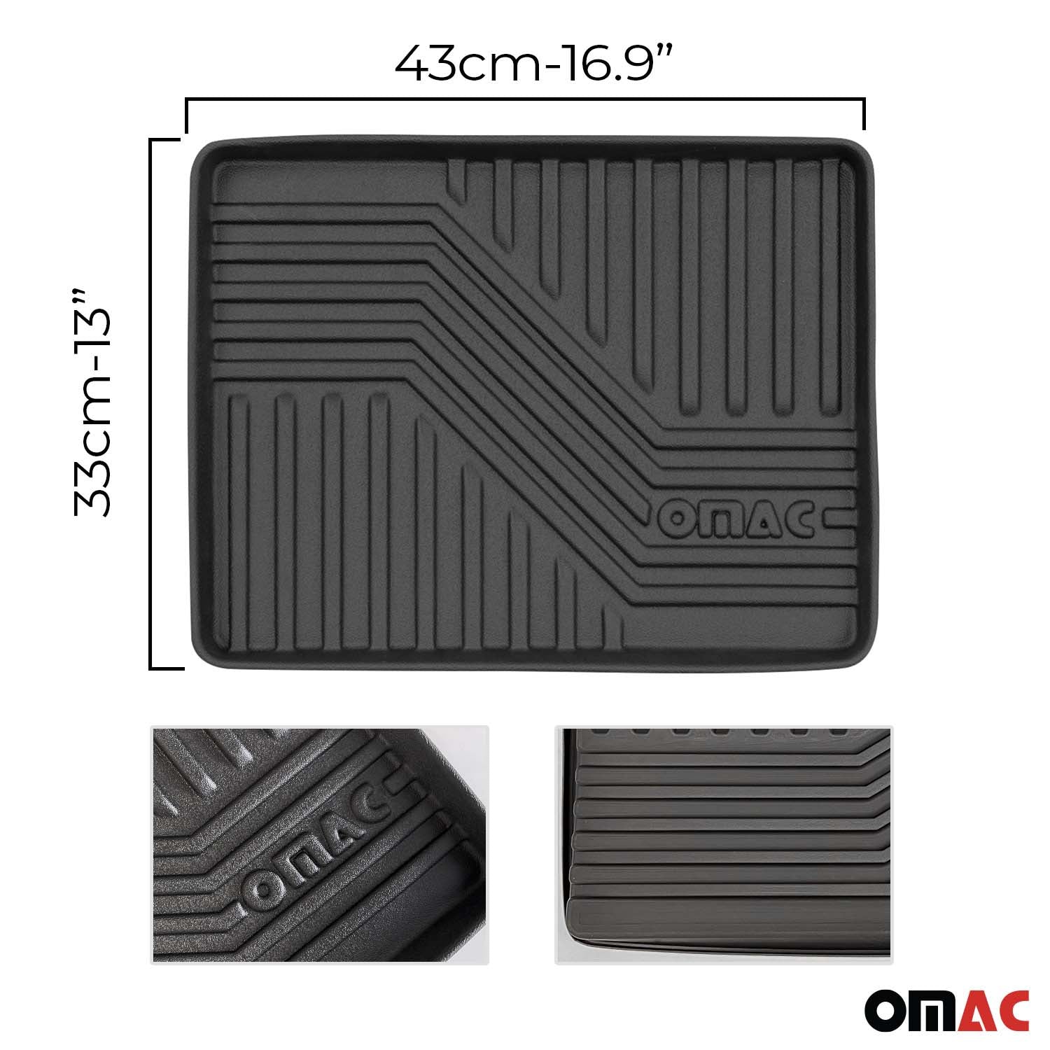3x OMAC Tapis polyvalent pour cuisine, chaussures, machine à café, gamelle 43x33