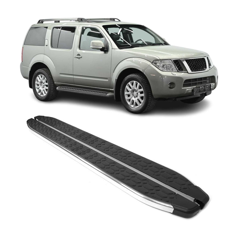 Marchepieds Latéraux pour Nissan Pathfinder 2005-2012 inox Brillant Argent Noir