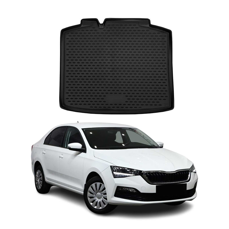 Tapis de Coffre pour Skoda Rapid Spaceback 2017-2019 TPE Noir