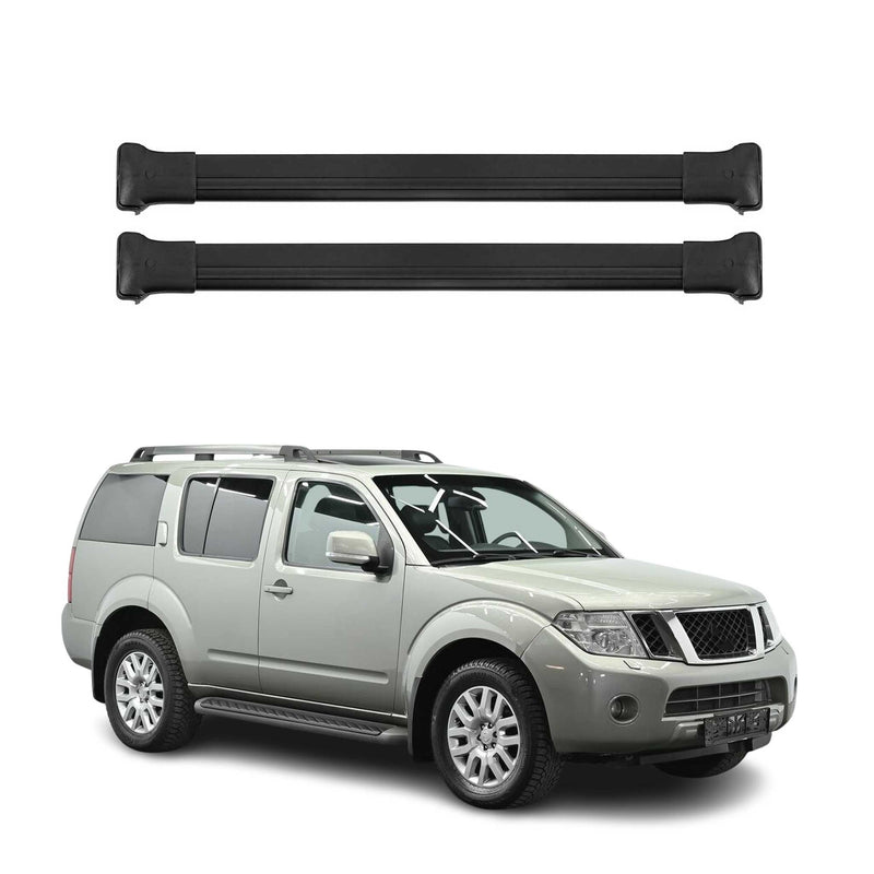 Barres de toit transversales pour Nissan Pathfinder 2004-2013 Aluminium Noir