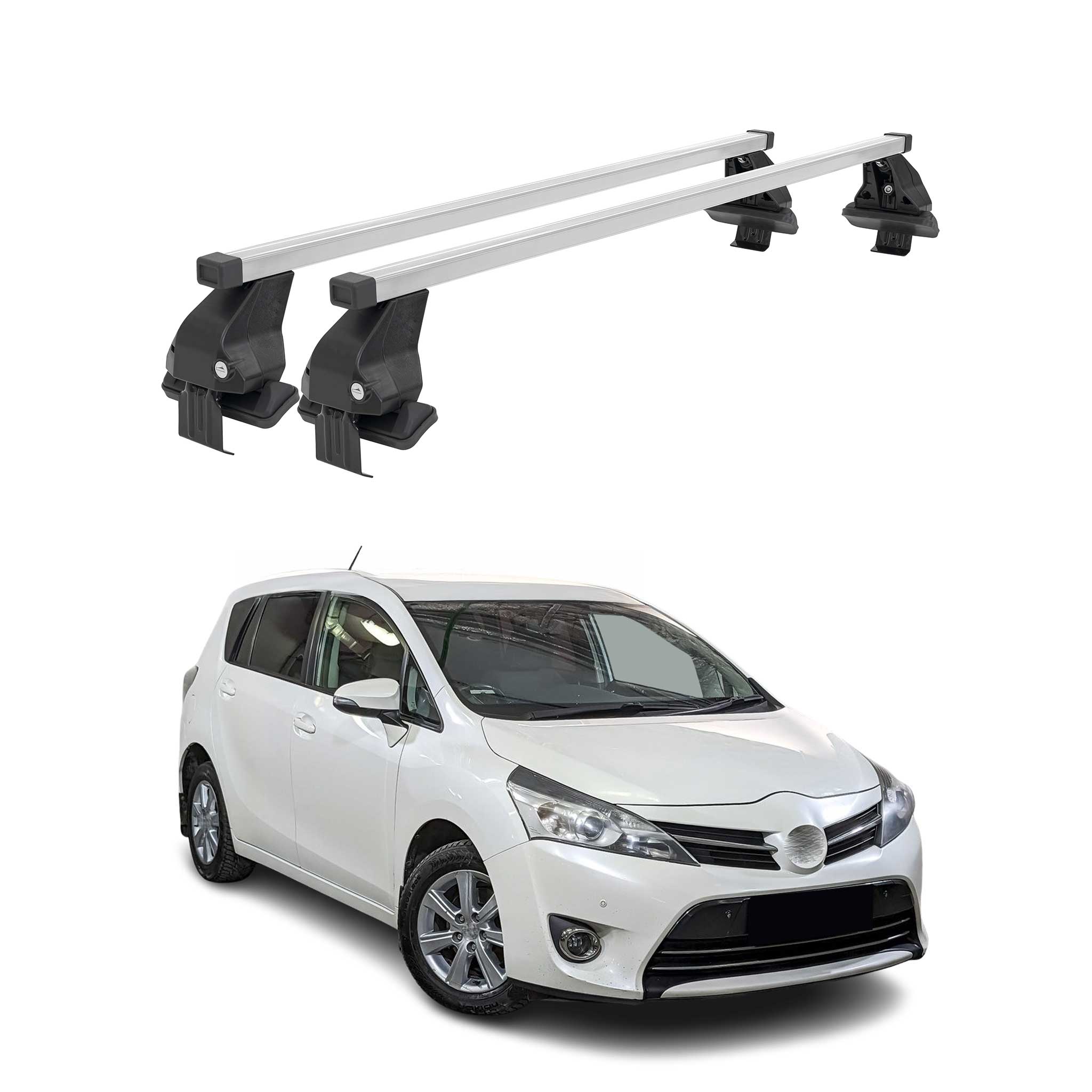 Barres de toit transversales pour Toyota Verso 2009-2018 Gris