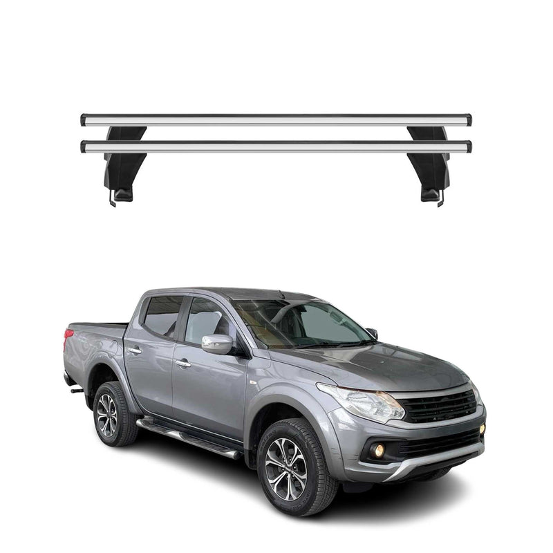 Menabo Barres de toit Transversales pour Fiat Fullback 2016-2019 Alu Gris 2x