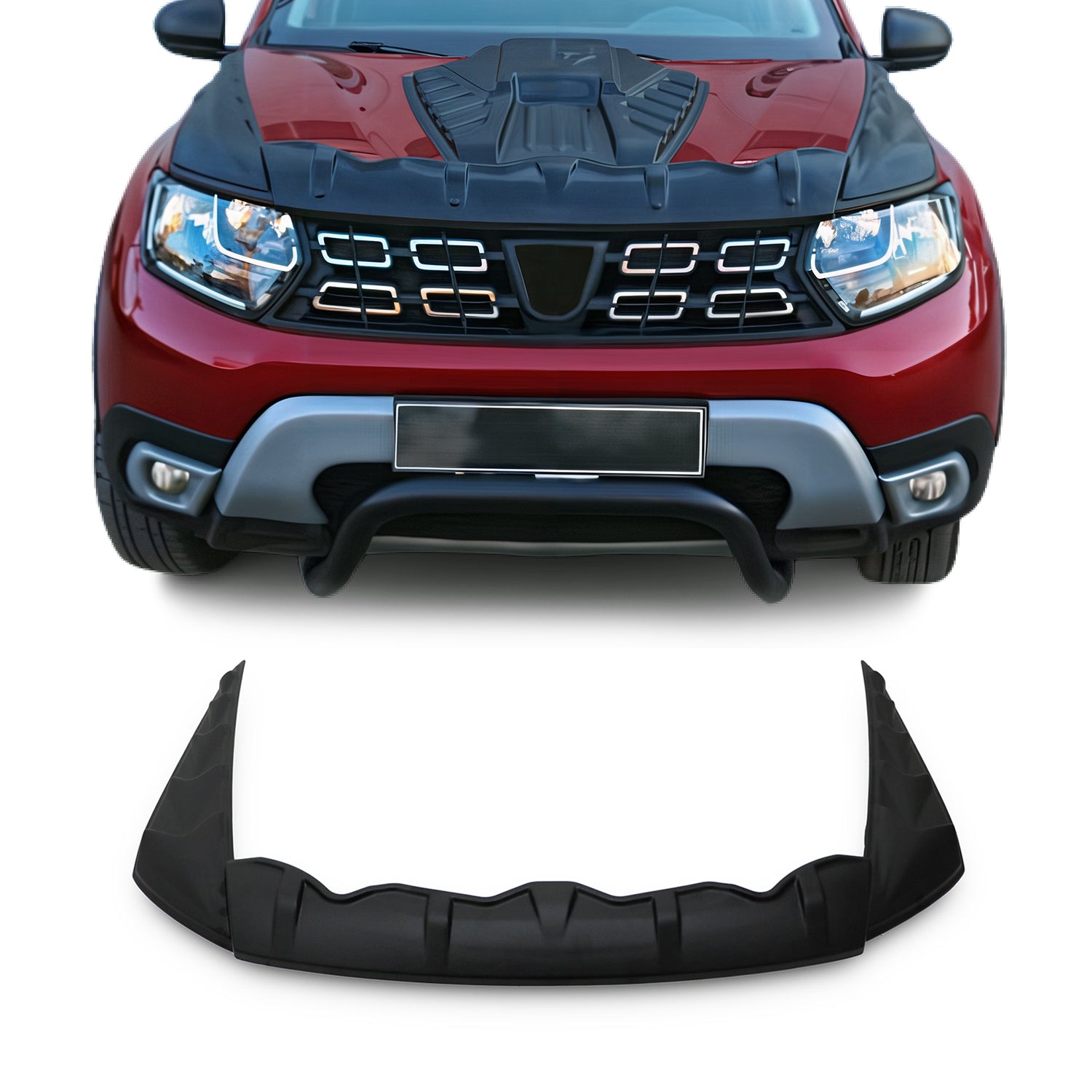 Deflecteurs d'air capot de voiture pour Dacia Duster 2018-2024 en ABS Noir 3 Pcs