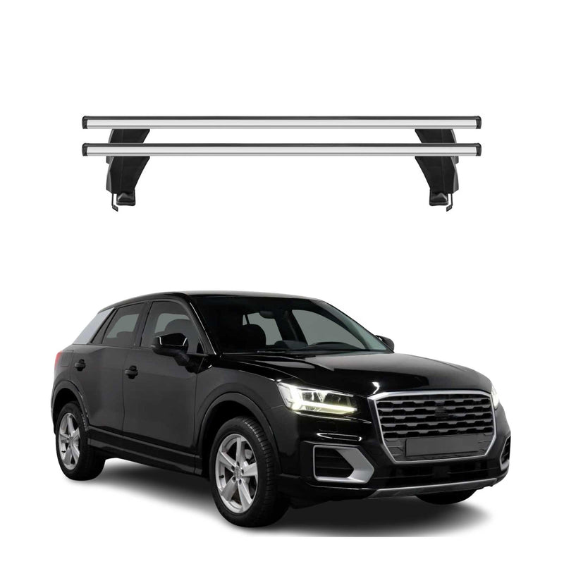 Menabo Barres de toit transversales pour Audi Q2 2017-2025 Alu Gris 2x