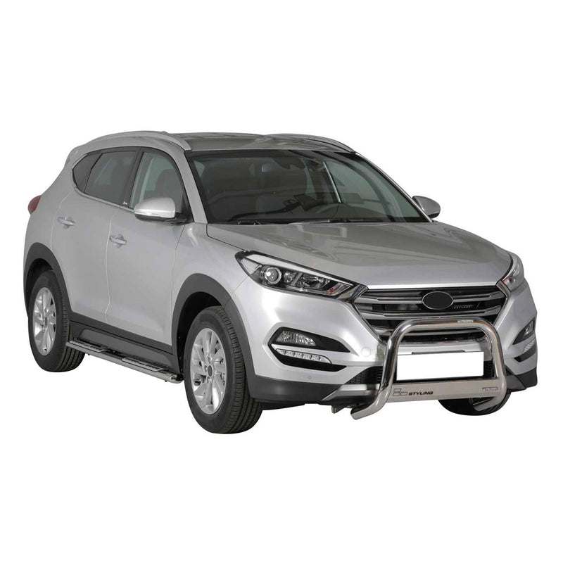 Pare-buffle Avant pour Hyundai Tucson 2015-2018 63 mm en Acier Gris