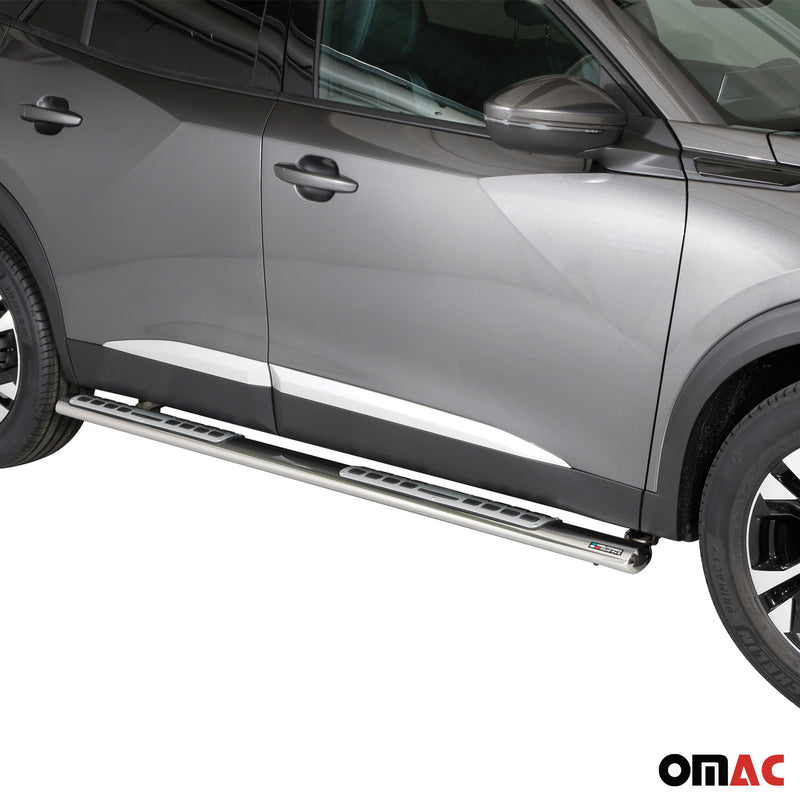 Marchepieds Latéraux pour Peugeot 2008 2020-2025 Acier Inoxydable Argent