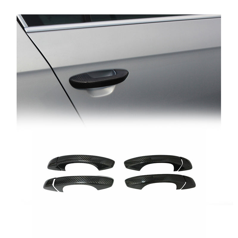 Couverture de poignée de porte pour VW Arteon & T-ROC 2017-2025 Carbone Noir 8x