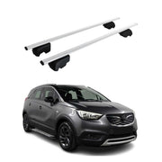Barres de toit Transversales pour Opel Crossland X 2017-2024 Fer Argent ABE