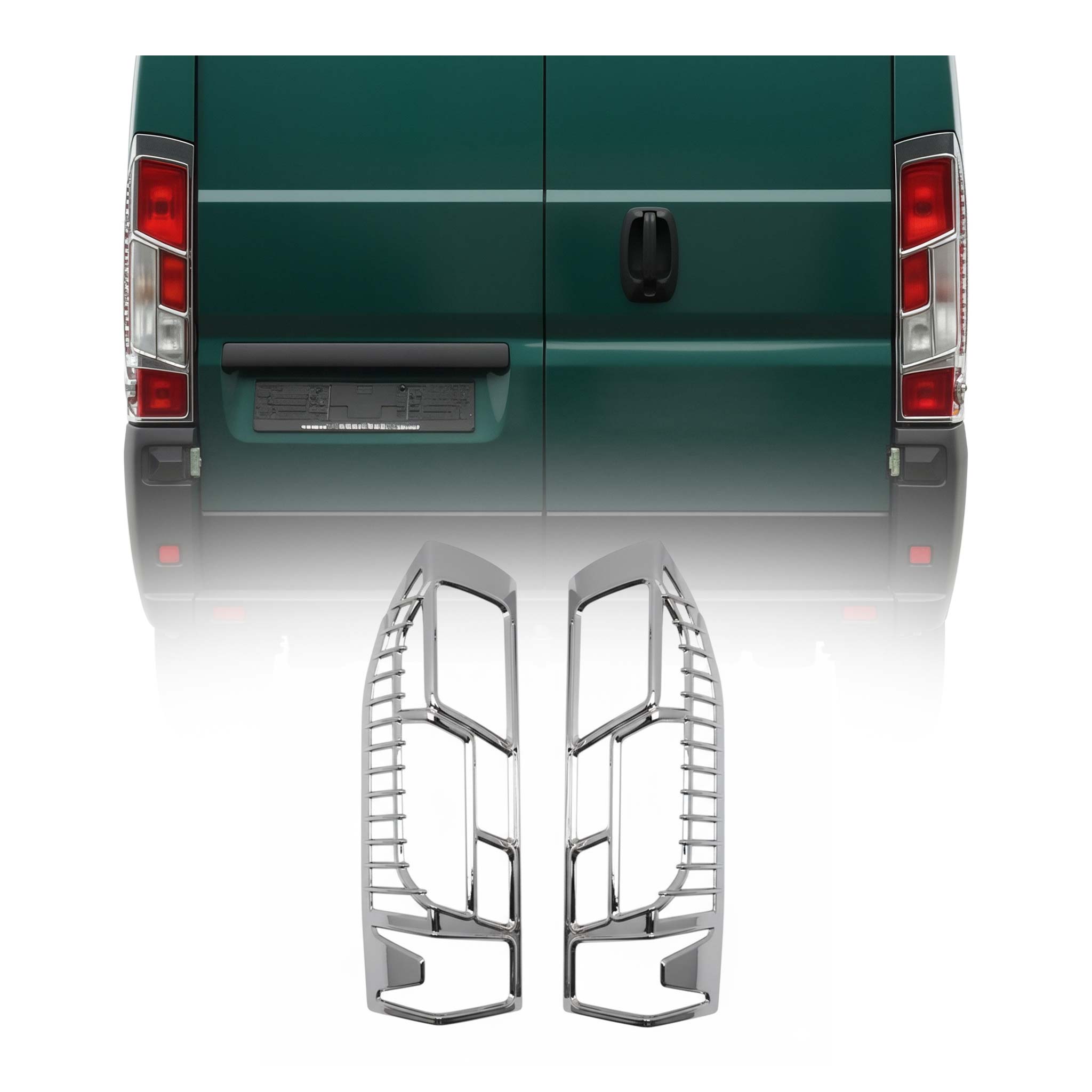 Cadre de Feu Stop Arrière pour Fiat Ducato 2014-2026 ABS Chromé 2 Pcs
