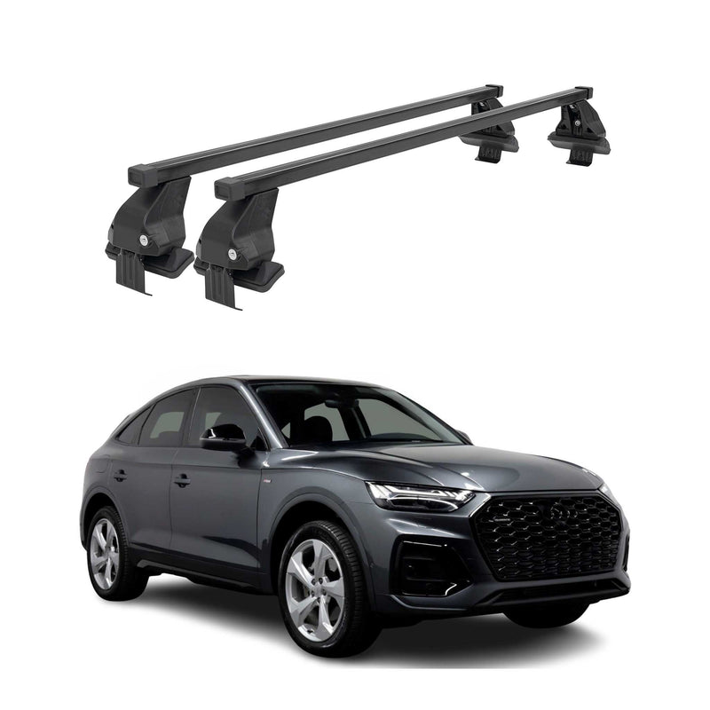 Barres de toit Transversales pour Audi Q5 FYT Sportback 2021-25 Noir Acier 2x