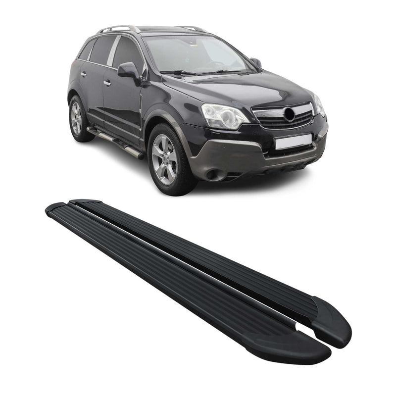 Marchepieds Latéraux pédale pour Opel Antara 2006-2015 Noir Aluminium 2Pcs