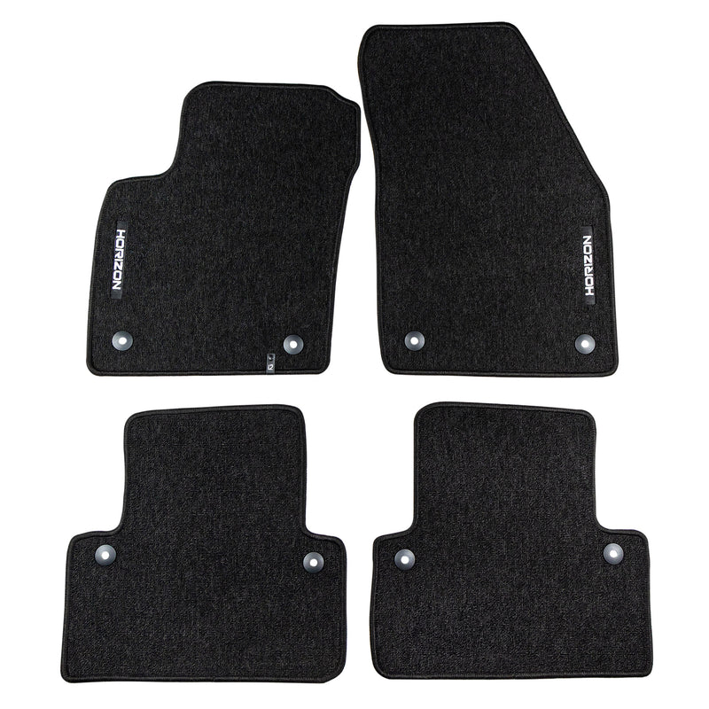 Tapis de Sol de Voiture pour Volvo S40 II Berline 2004-2012 Velours Noir 4Pcs