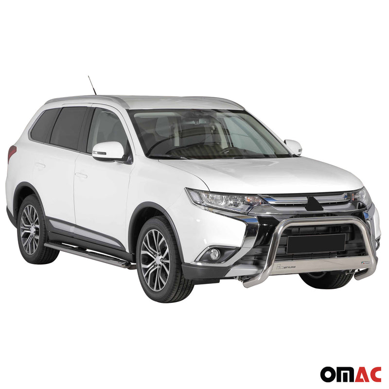 Pare-buffle Avant pour Mitsubishi Outlander PHEV 2015-2018 63 mm en Acier Gris