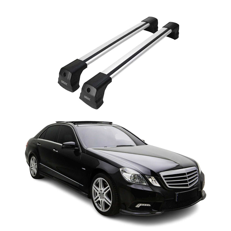 Barres de toit transversales pour Mercedes E Classe W212 2009-2016 Gris Alu