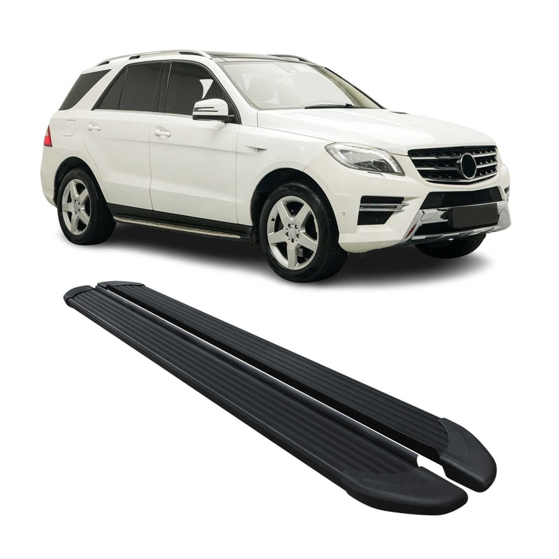 Marchepieds Latéraux pour Mercedes Classe M W166 2011-2019 Noir Aluminium 2Pcs