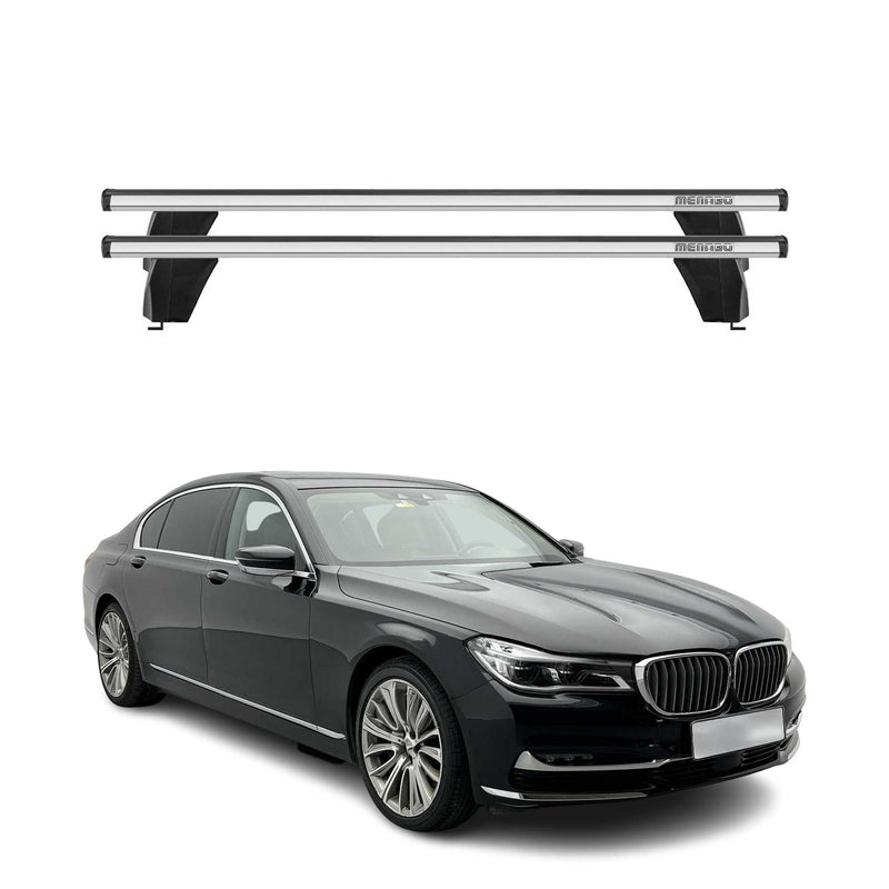 Menabo Barres de toit transversales pour BMW Série 7 G11 G12 2015-2022 Gris
