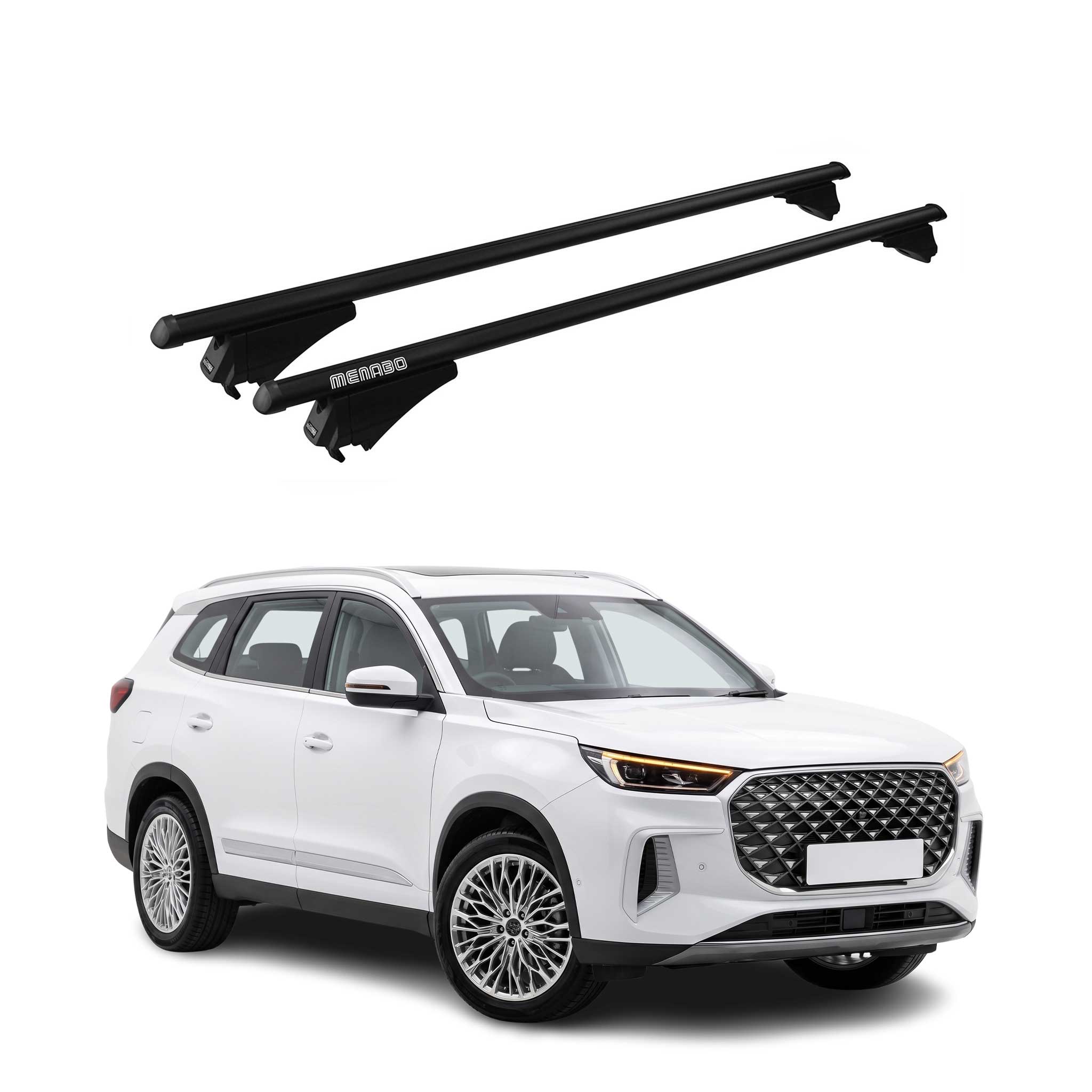 Tiger Barres de toit transversales pour Chery Tiggo 8 2024-2026 Aluminium Noir