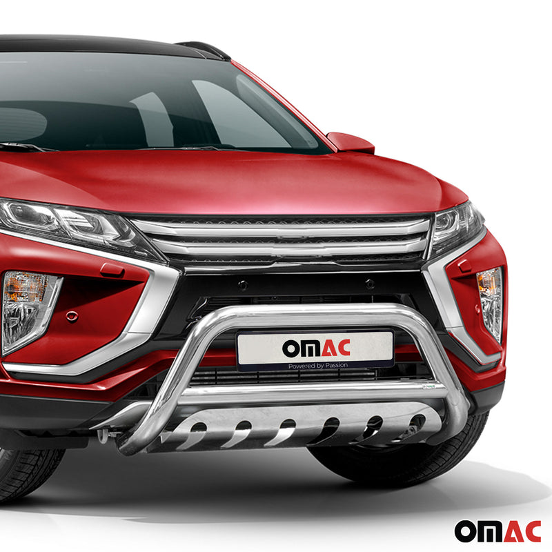 Pare-Buffle Avant Pour Mitsubishi Eclipse Cross 2017-2024 Argent Acier