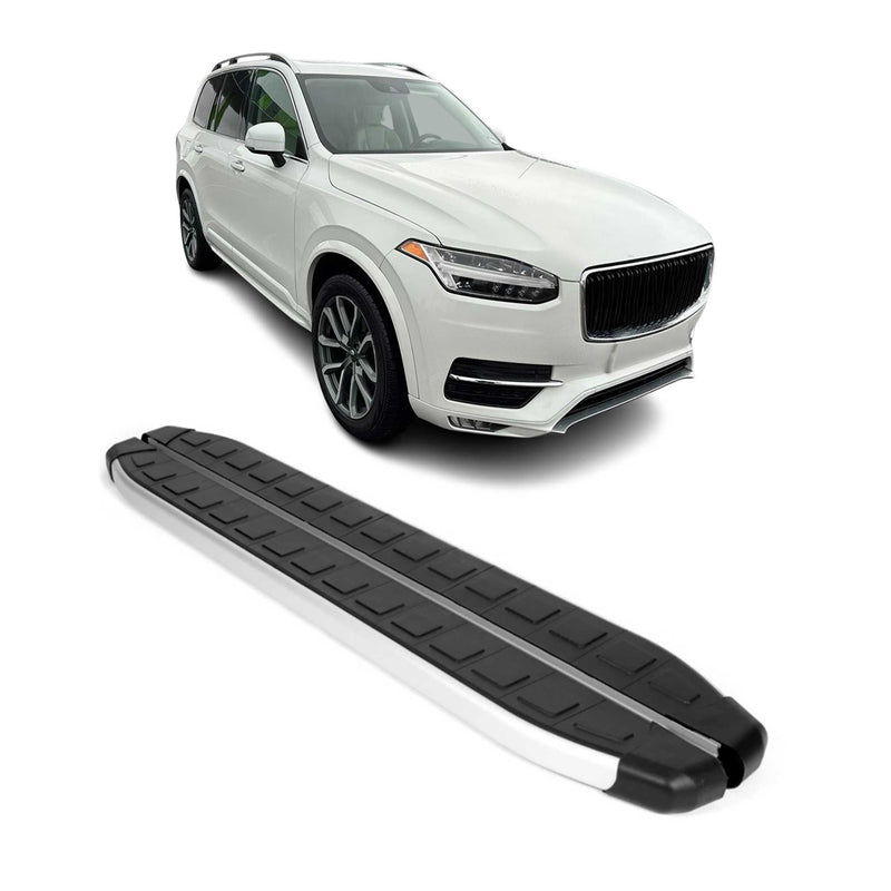 Marchepieds Latéraux pédale pour Volvo XC90 2015-2025 Aluminium Noir Gris 2Pcs