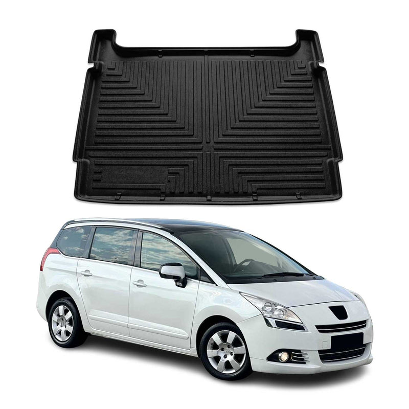 Tapis de Coffre pour Peugeot 5008 I 2010-2017 en TPE Noir