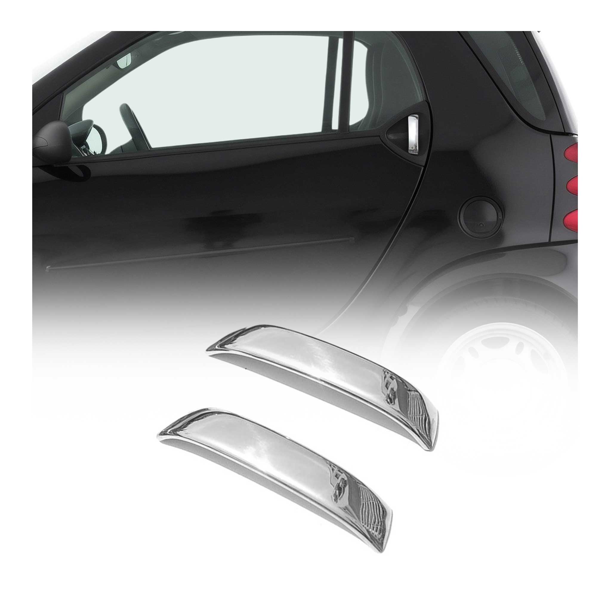 Couverture de poignée de porte pour Smart ForTwo W450 1998-2007 en Acier 2Pcs