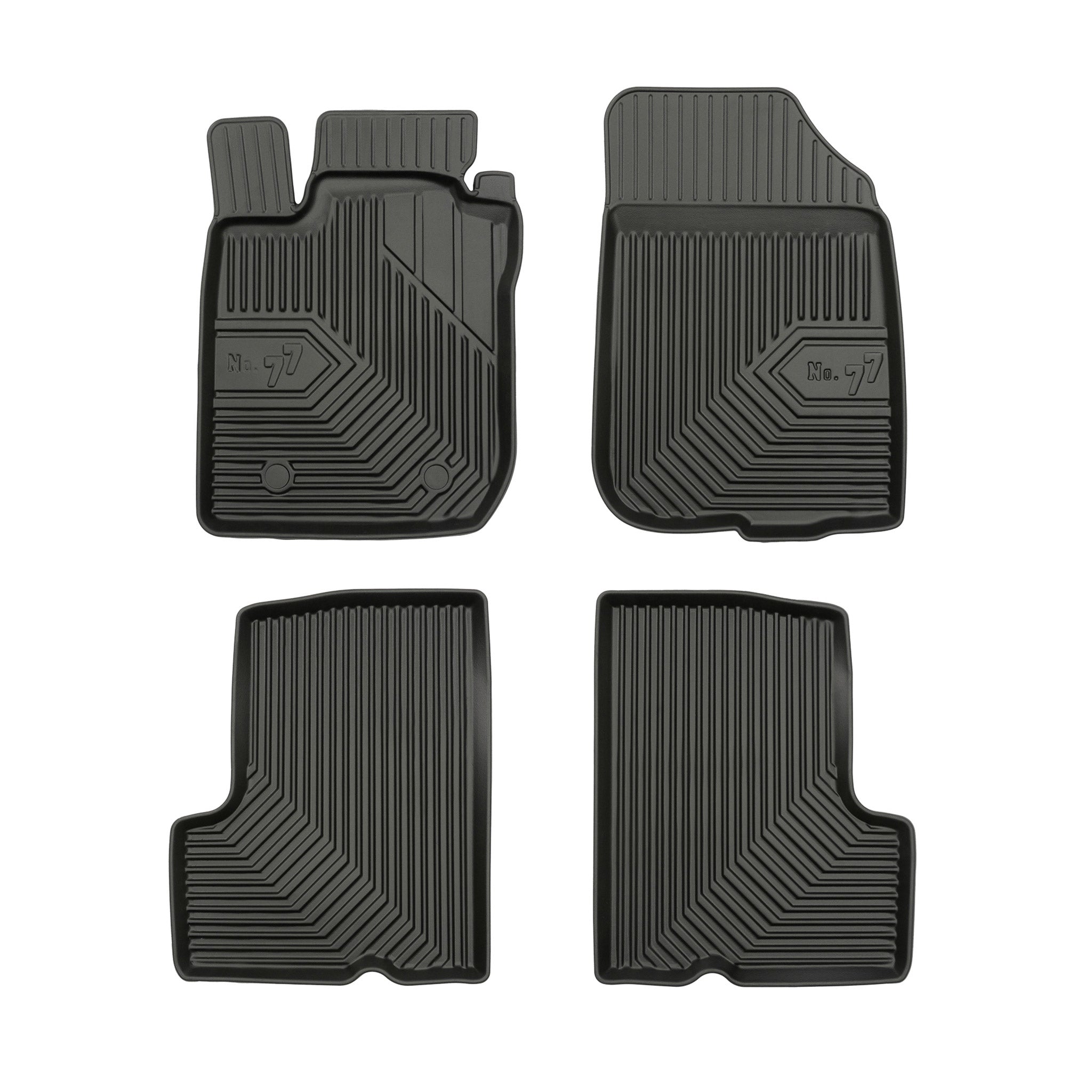 Tapis de Sol de Voiture No.77 pour Dacia Duster I 2010-2013 Pre-FL TPE Noir 4Pcs