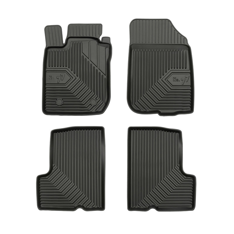 Tapis de Sol de Voiture No.77 pour Dacia Duster I 2010-2013 Pre-FL TPE Noir 4Pcs