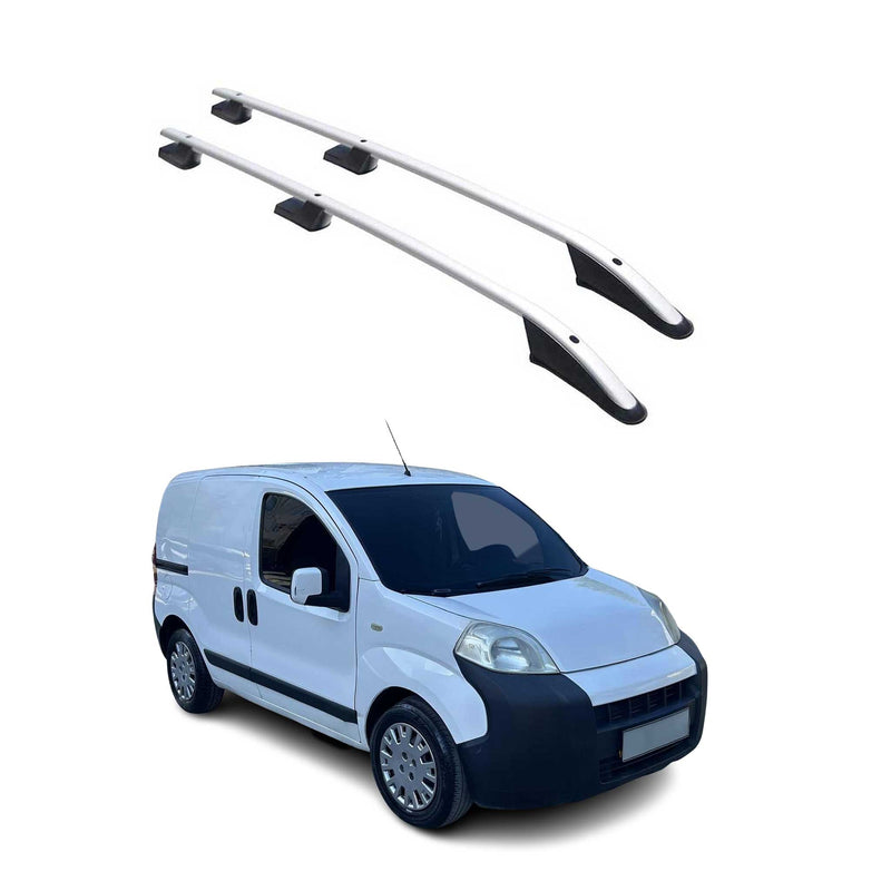 Barres de toit longitudinales pour Peugeot Bipper 2008-2021 Aluminium Gris