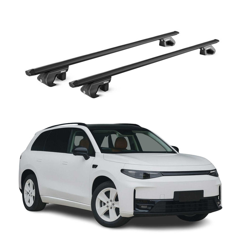 Barres transversales de toit pour Leapmotor C10 2023-25 Aluminium Noir 2Pcs ABE