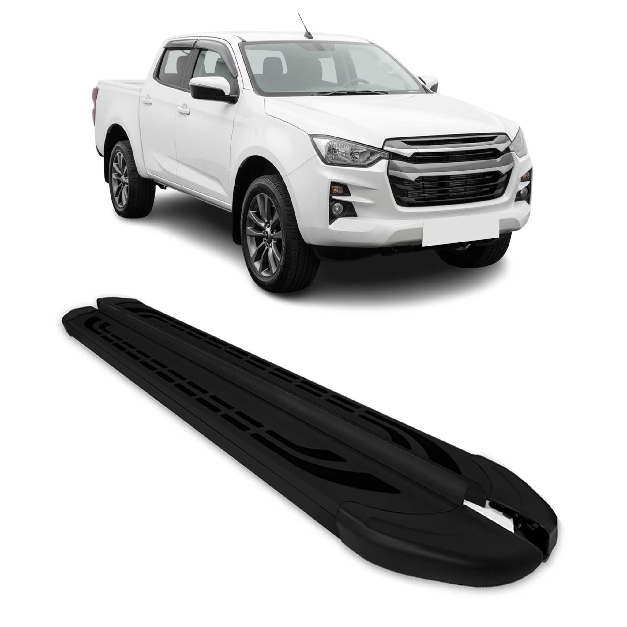 2019-2026 Isuzu D-max III Marchepieds Latéraux pédale Noir Aluminium 2Pcs