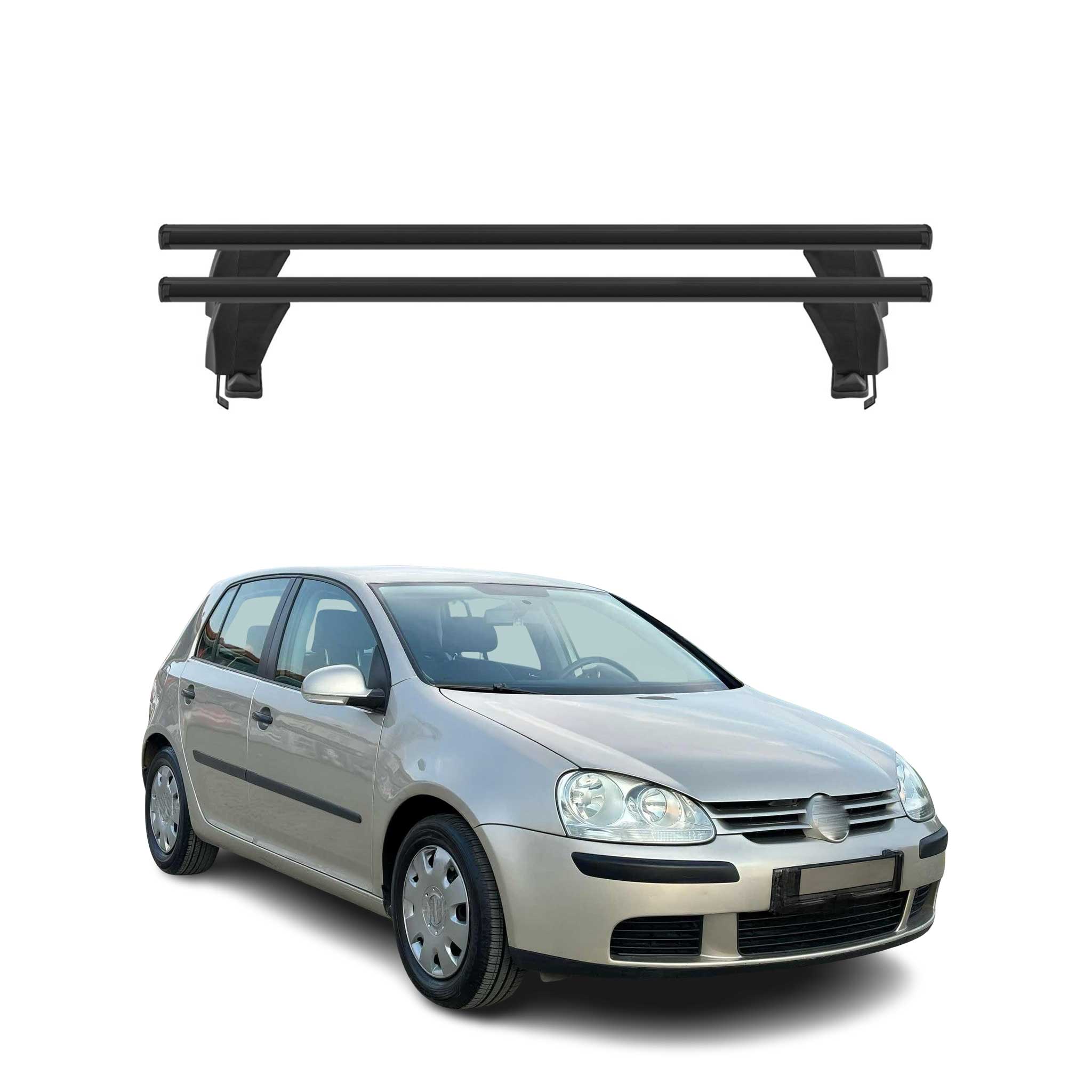 Menabo Barres de toit Transversales pour VW Golf V 2003-2008 Alu Noir 5 portes