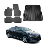 Kit Tapis de sol et coffre pour VW Passat B8 2014-2023 TPE Noir