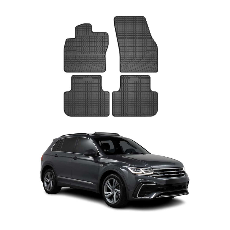 Tapis de Sol pour VW Tiguan 2016-2022 Caoutchouc Noir