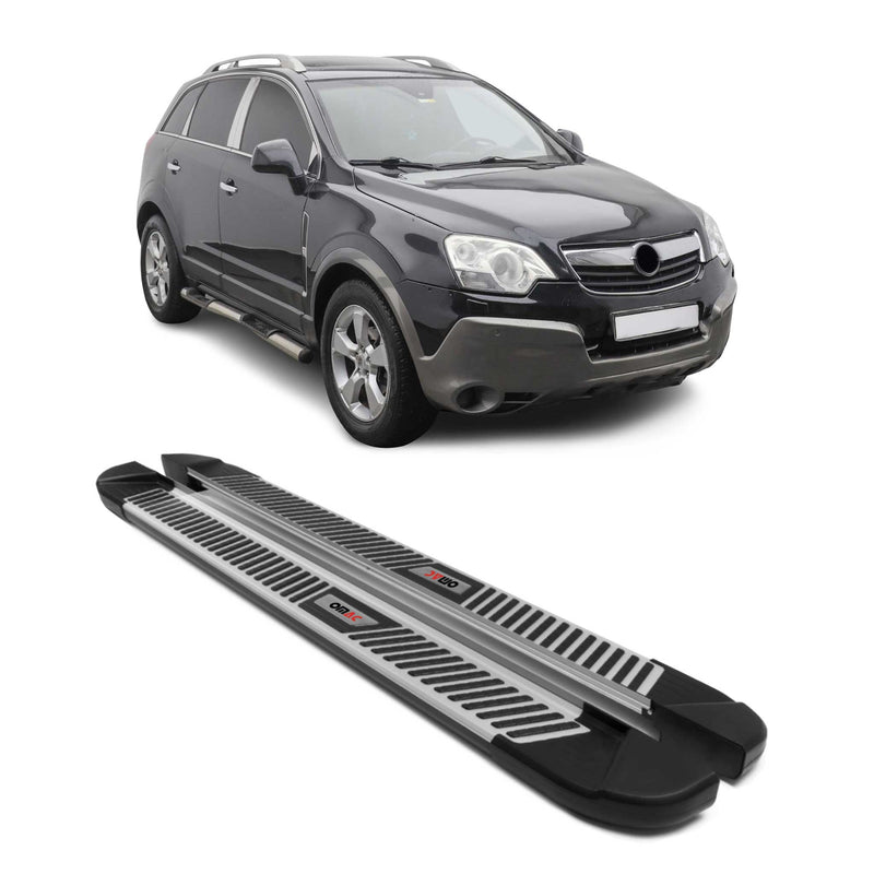 2006-2017 Chevrolet Captiva C100 C180 Marchepieds Latéraux Noir Gris Alu 2Pcs