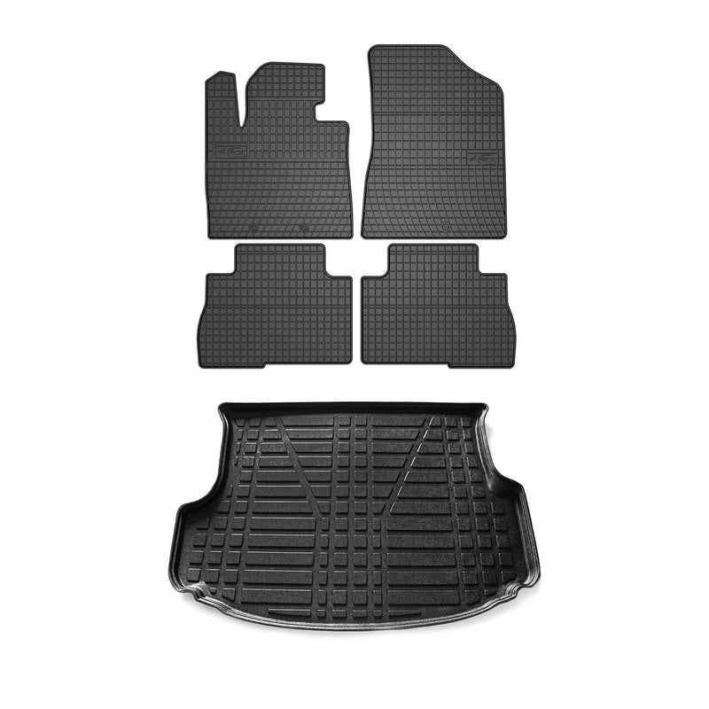 Kit Tapis de sol et coffre pour Kia Sorento Lift 2009-2014 TPE Noir