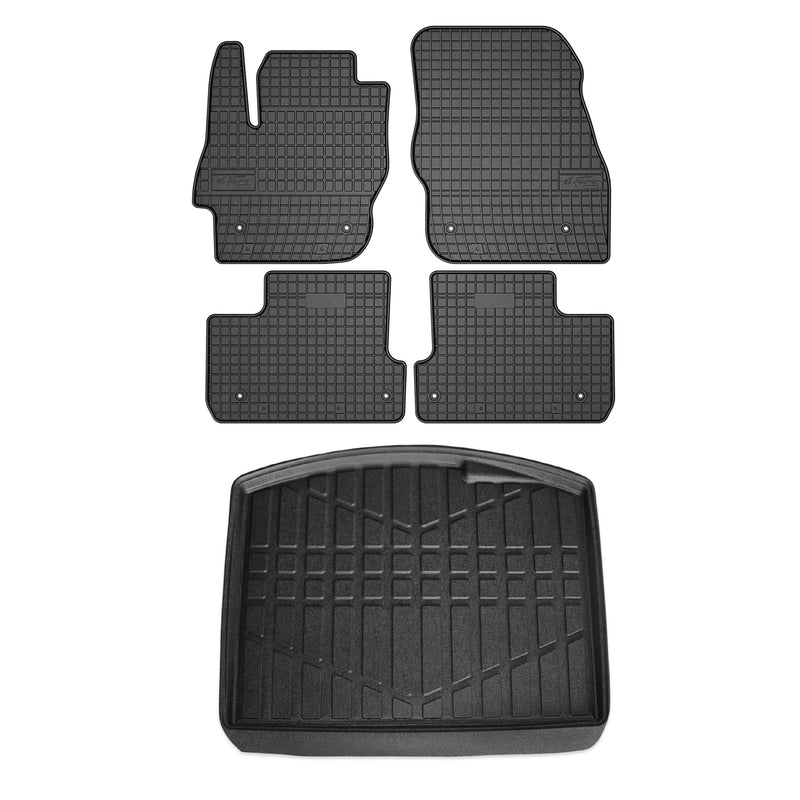 Kit Tapis de sol et coffre pour Mazda 3 2008-2014 HB TPE Noir