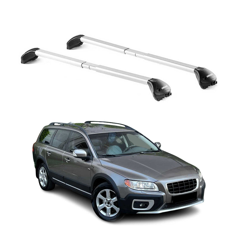 Barres de toit transversales pour Volvo XC70 2007-2016 5P Gris Argenté 2x ABE