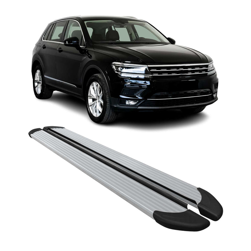 Marchepieds Latéraux pédale pour VW Tiguan 2016-2024 Aluminium Argent 2Pcs