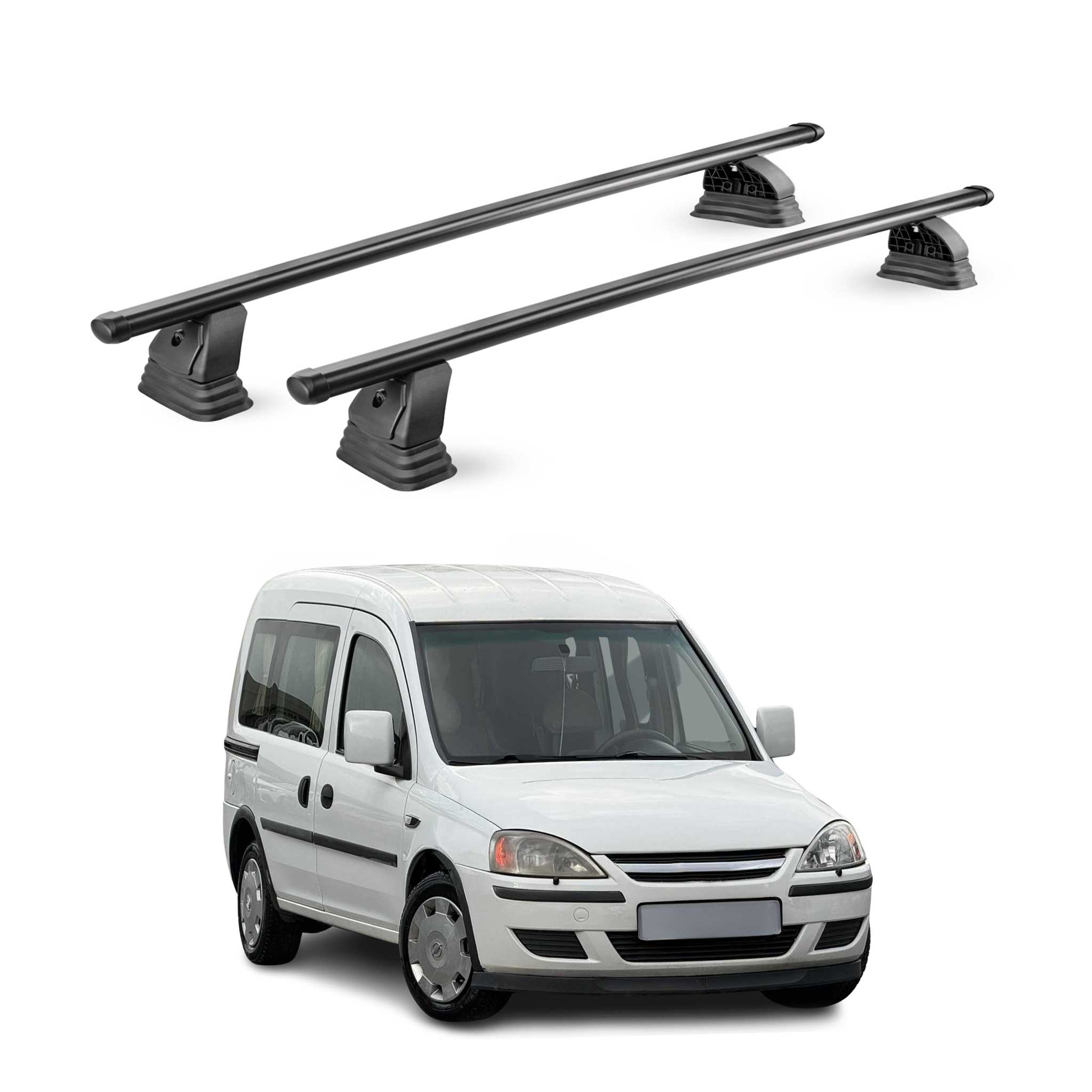 Barres de toit transversales acier pour Opel Combo C 2001-2012 TÜV 75 kg Noir 2x