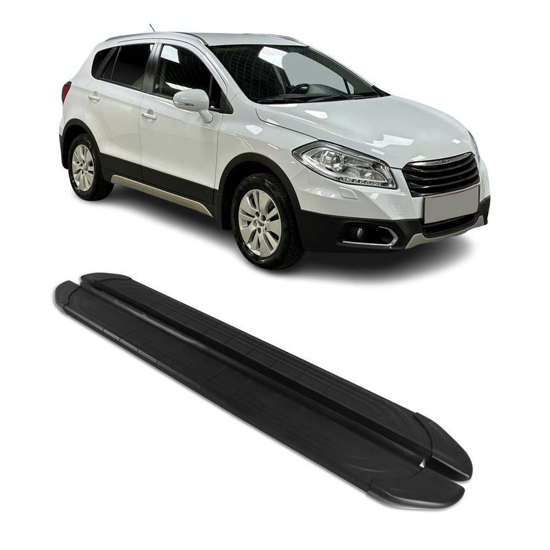 Marchepieds Latéraux pédale pour Suzuki S-Cross 2013-2020 2Pcs Aluminium Noir