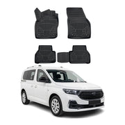 Tapis de sol pour Ford Connect 2022-2027 Noir 3D en Caoutchouc TPE 4Pcs