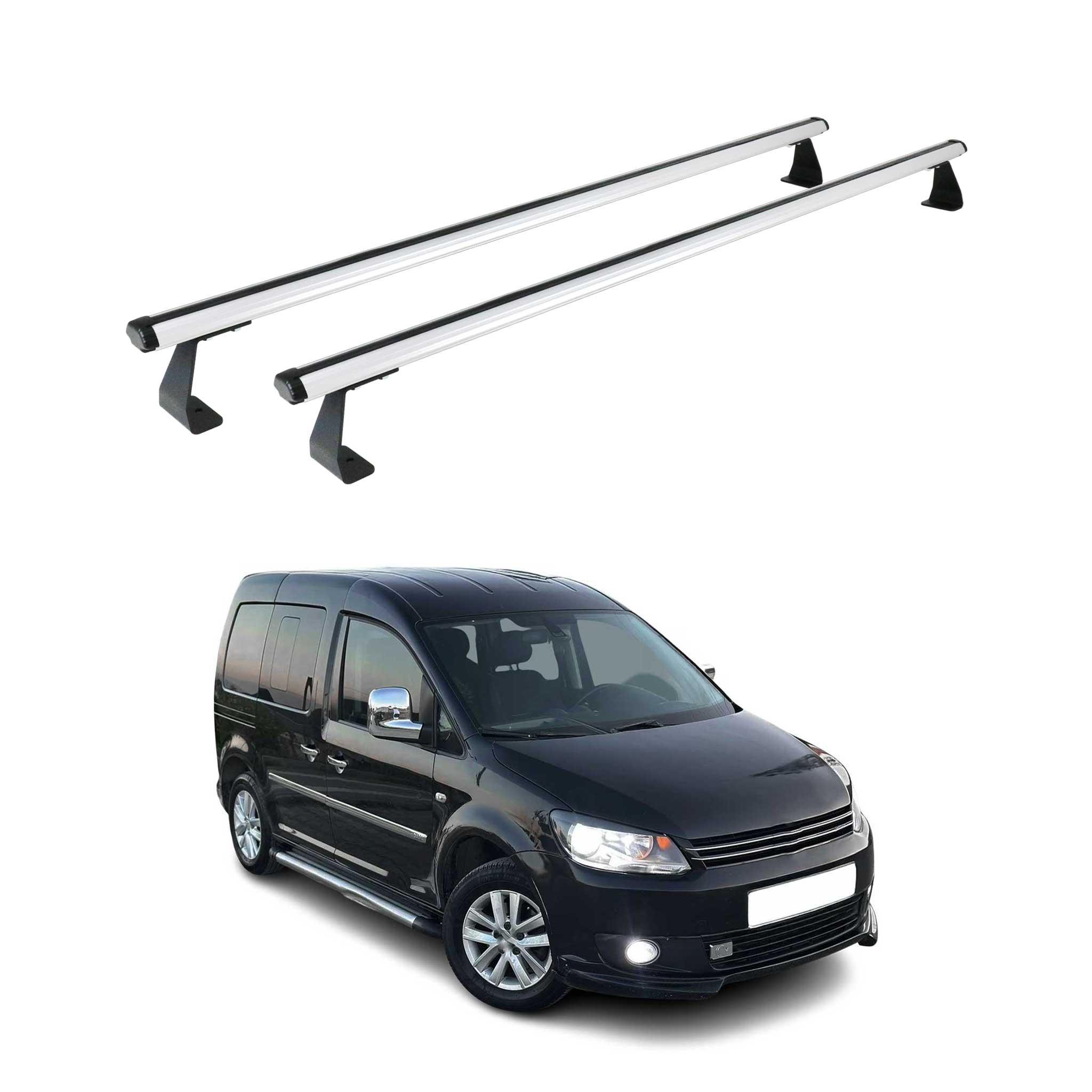 Barres de toit transversales pour VW Caddy 2003-2015 Aluminium Gris 2x