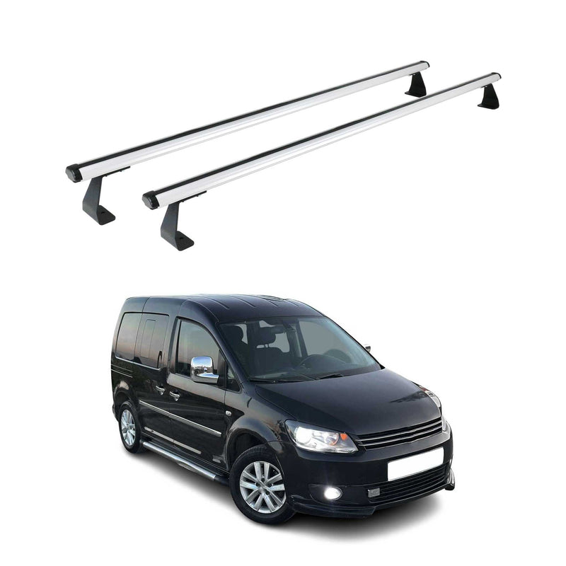 Barres de toit transversales pour VW Caddy 2003-2015 Aluminium Gris 2x