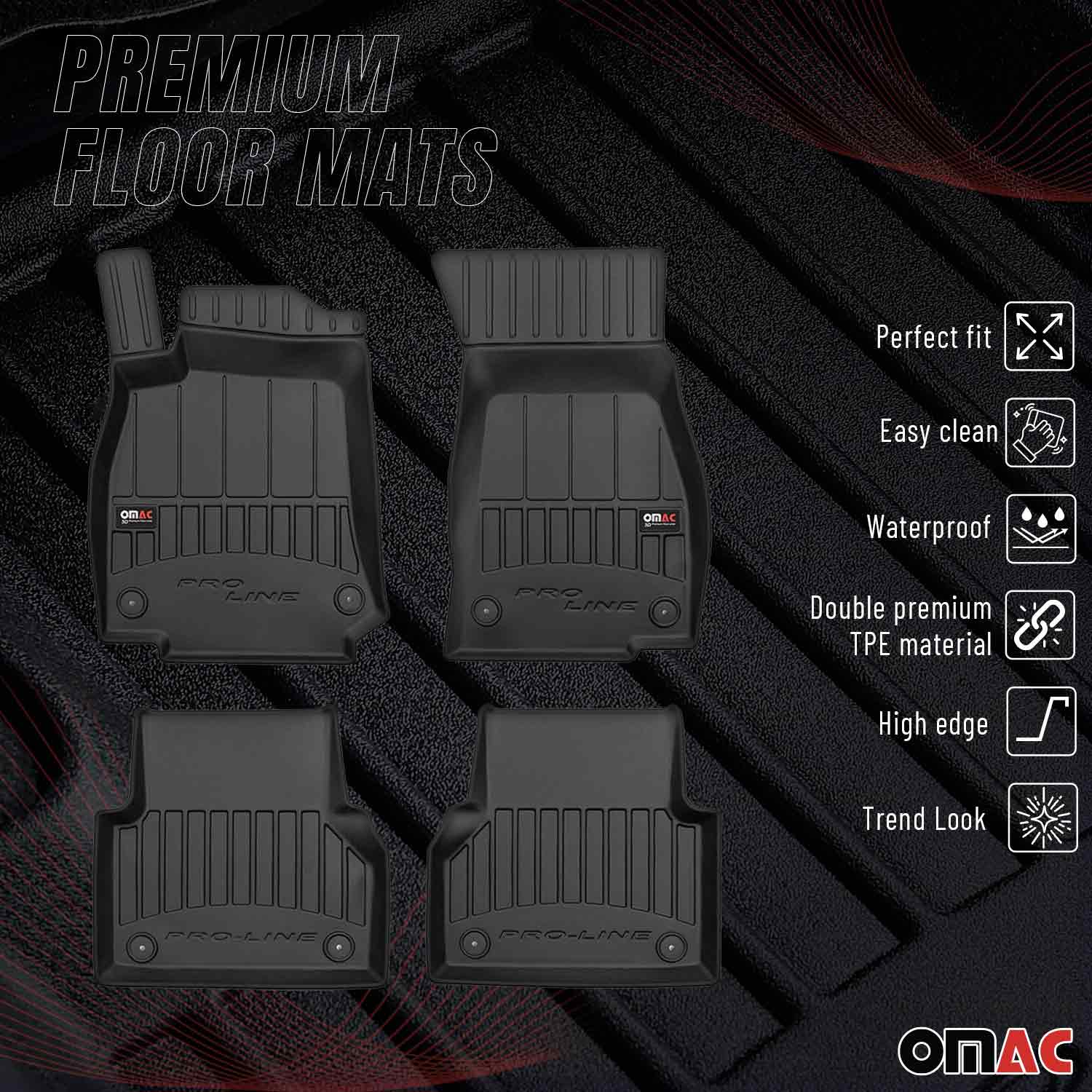 OMAC Tapis de sol caoutchouc pour Audi A7 Sportback 2018-2026 Noir Premium
