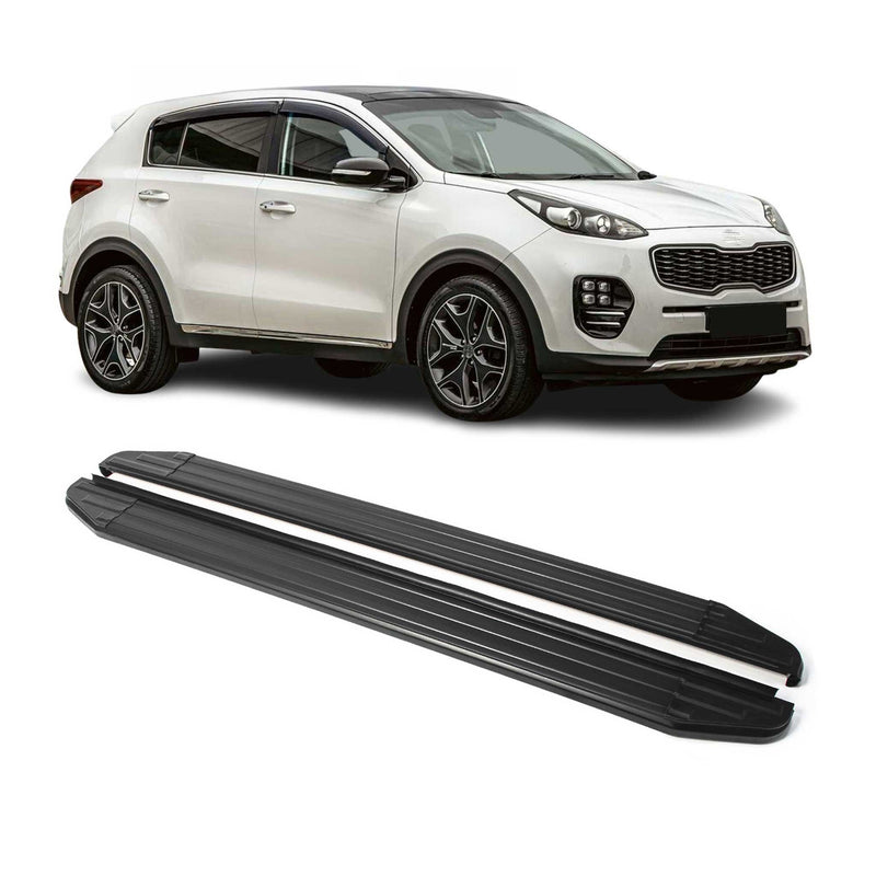 Marchepieds Latéraux pour Kia Sportage 2016-2025 Aluminium Noir 2Pcs