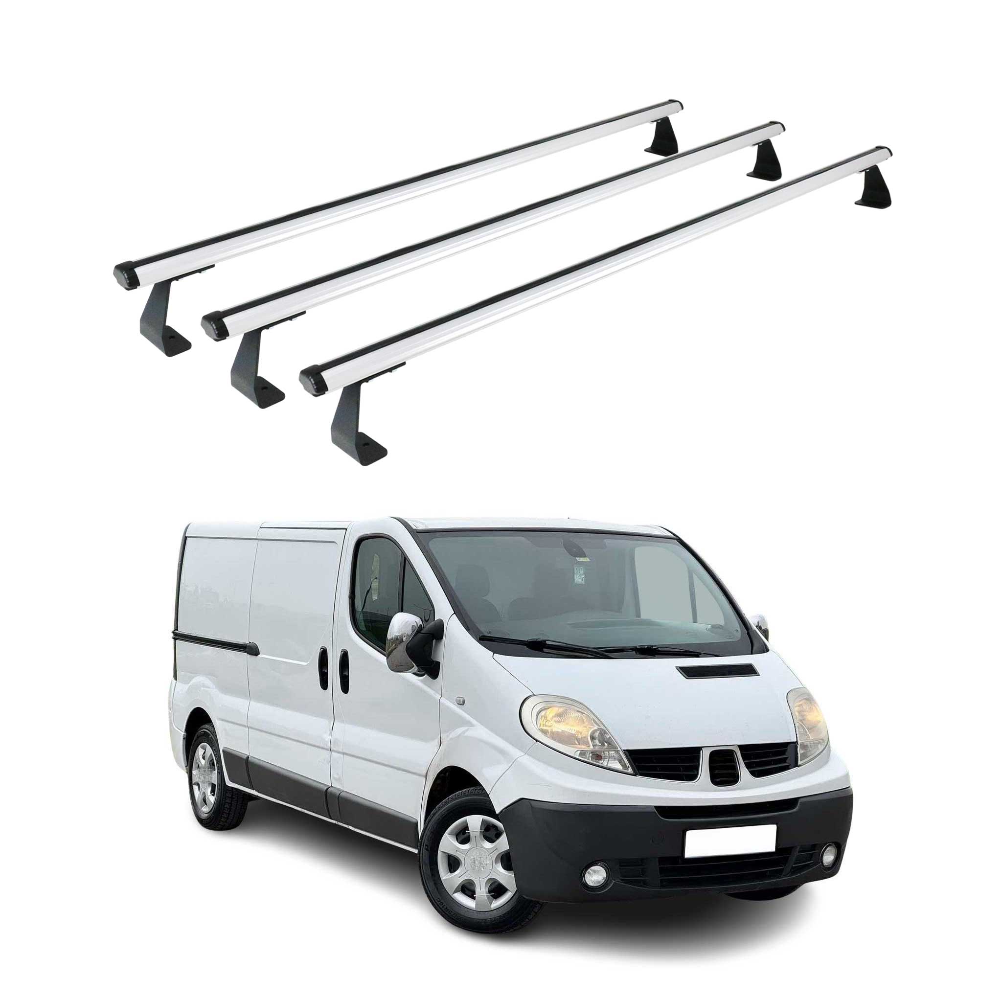 Barres De Toit Transversales Pour OPEL Vivaro A 2001-2014 Argenté Aluminium 3x