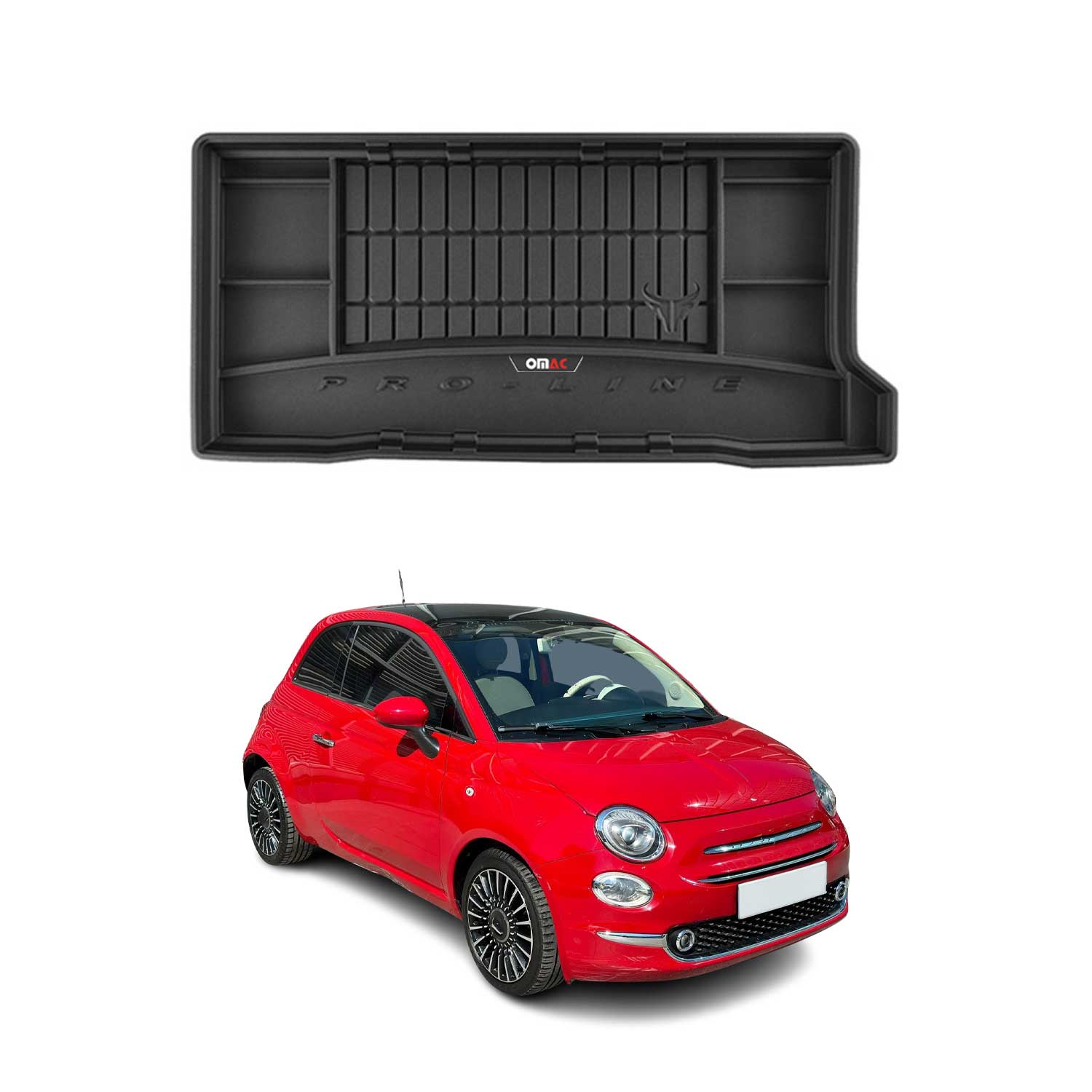 Tapis de Coffre pour Fiat 500 2007-2026 TPE Noir
