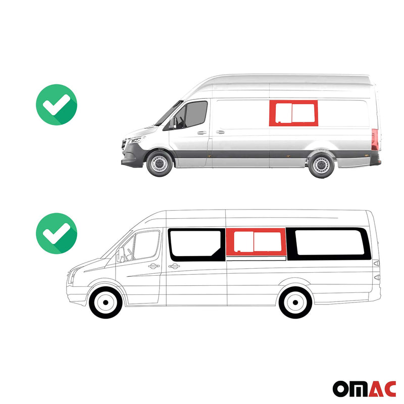 Vitre de Porte pour VW Crafter 2006-2017 L3 L4 milieu Gauche coulissante