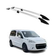 Barres de toit longitudinales pour Peugeot Partner Tepee 2008-18 L1 Alu Gris 2x