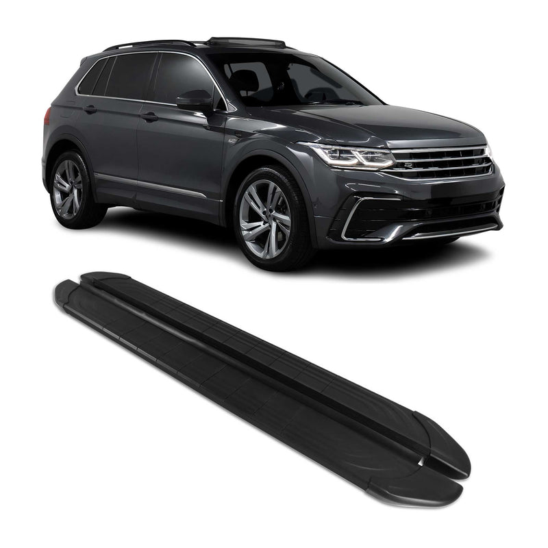 Marchepieds Latéraux pédale pour VW Tiguan 2016-2024 2Pcs Aluminium Noir